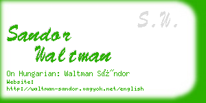 sandor waltman business card